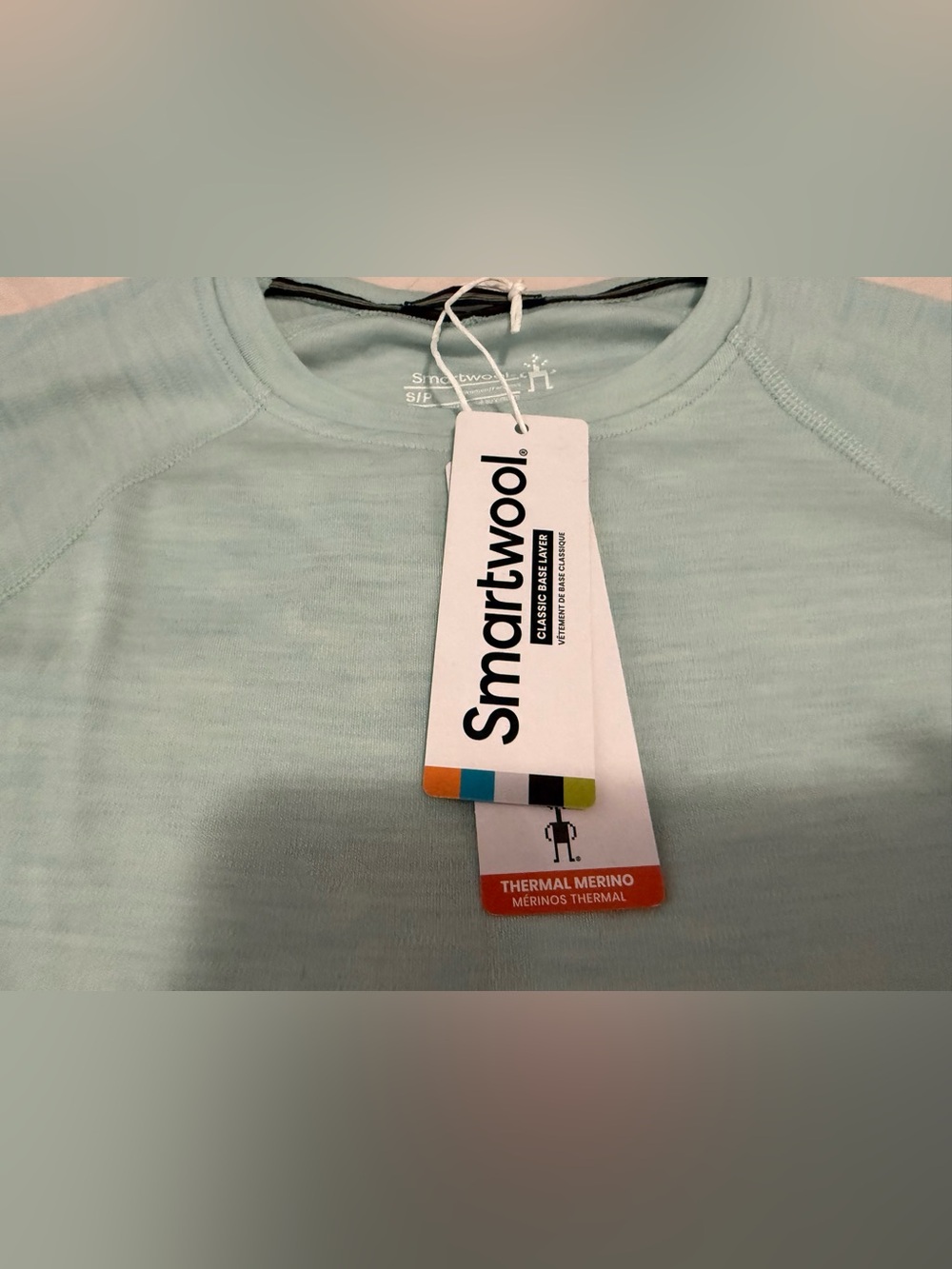 Smartwool Merino Baselayer Womens S (AQUA HEATHER) NWT - Picture 3 of 3